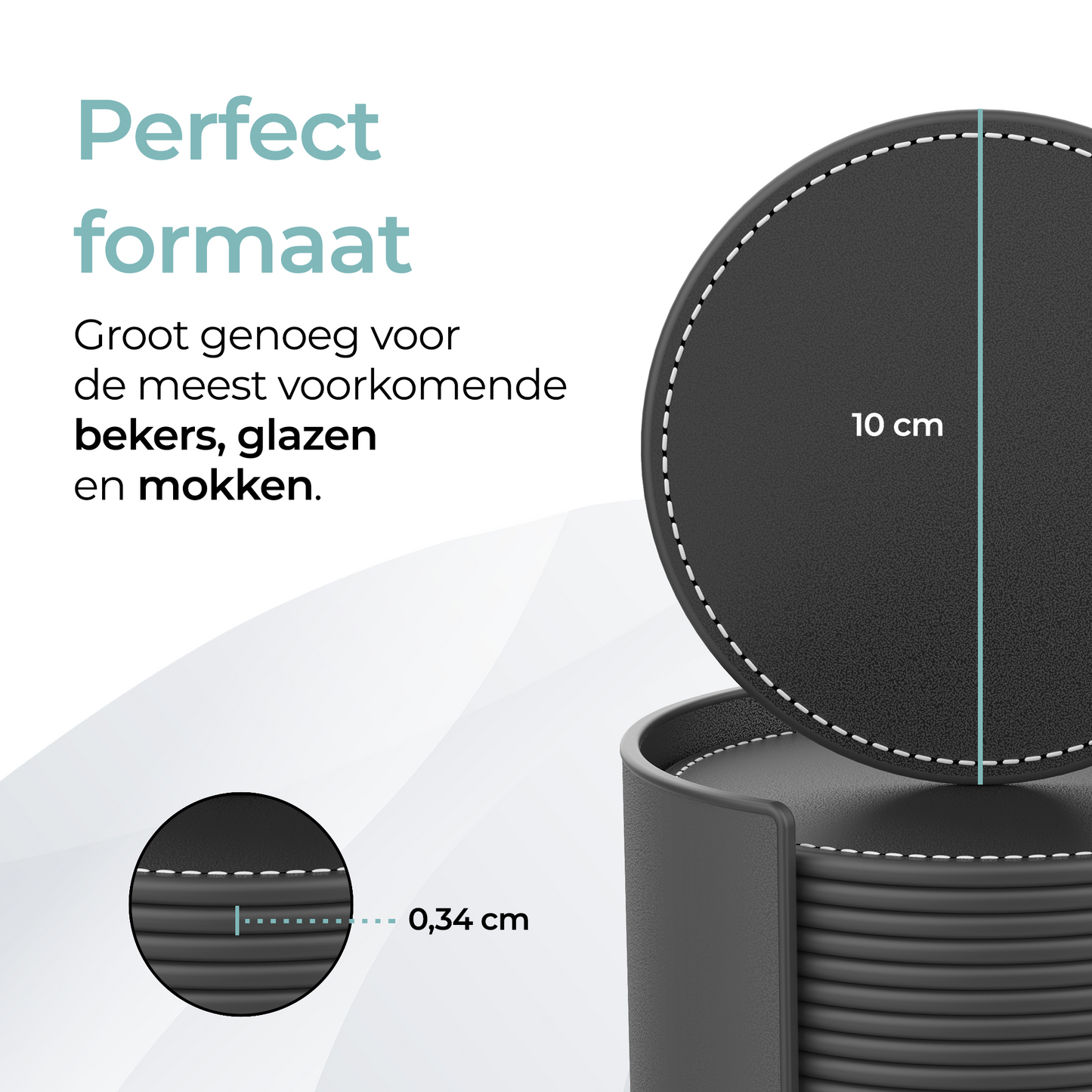 Leren Onderzetters met Stiksels